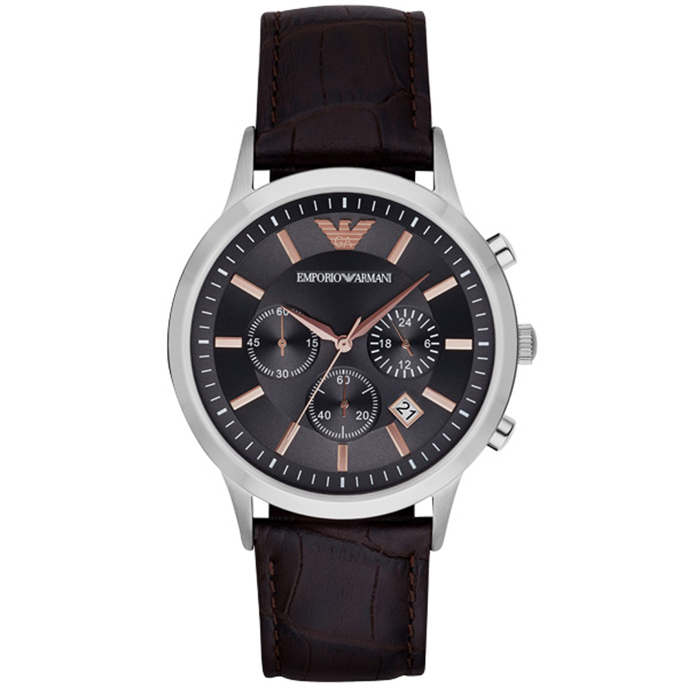 EMPORIO ARMANI 經典嶄新雅士三眼計時錶-AR2513 - friDay購物