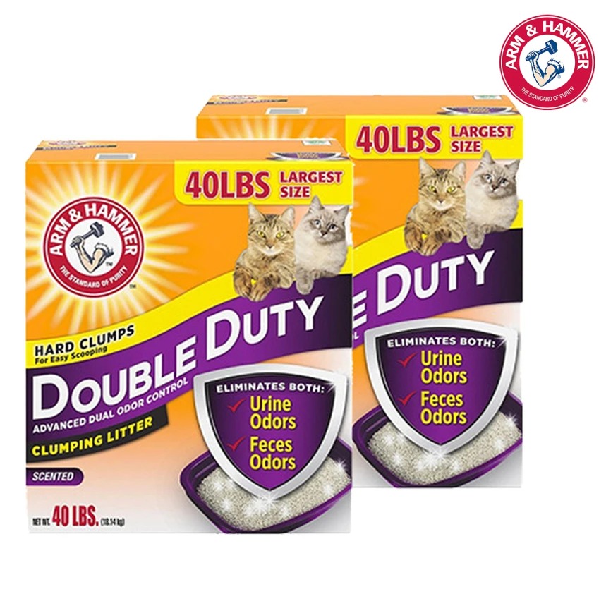 兩入組 鐵鎚 雙效加強除臭貓砂40LB(礦砂)