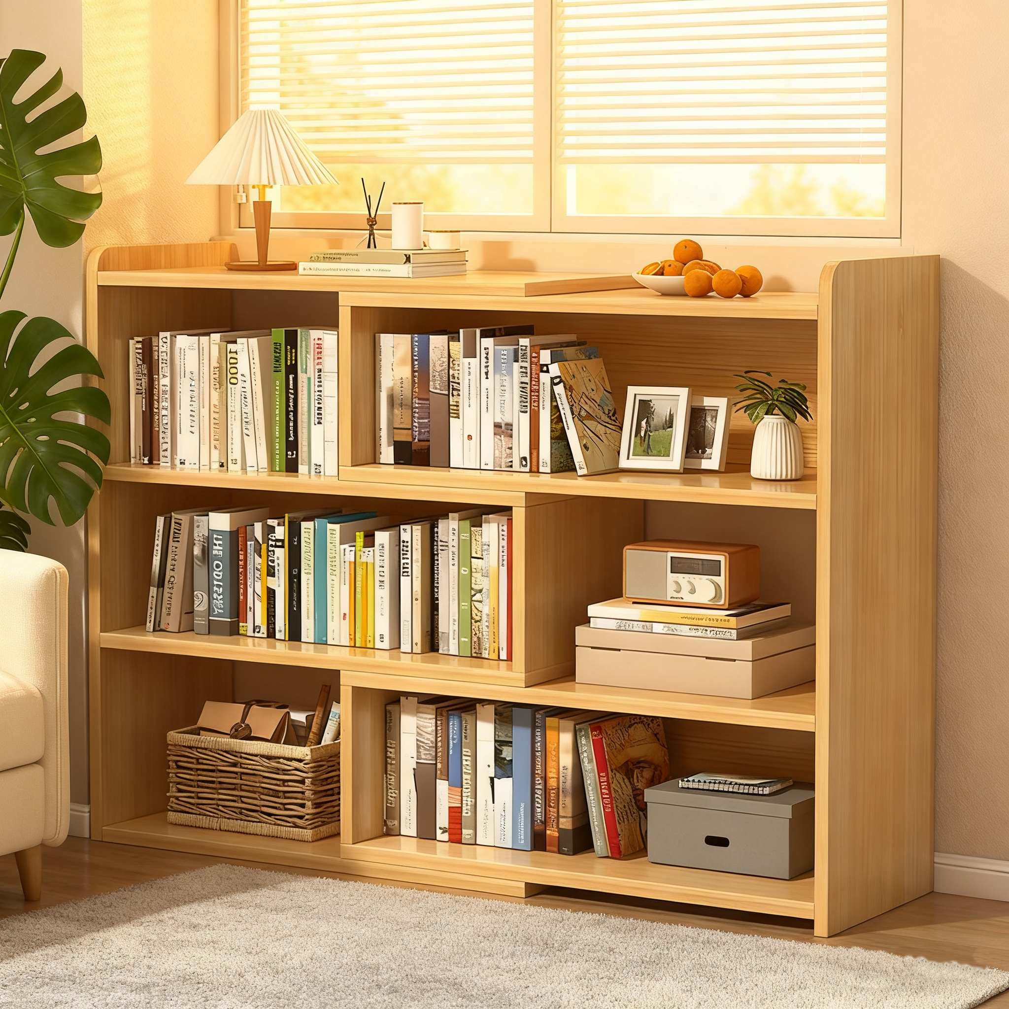 【丹德商行】可轉向三層伸縮書櫃60-110cm