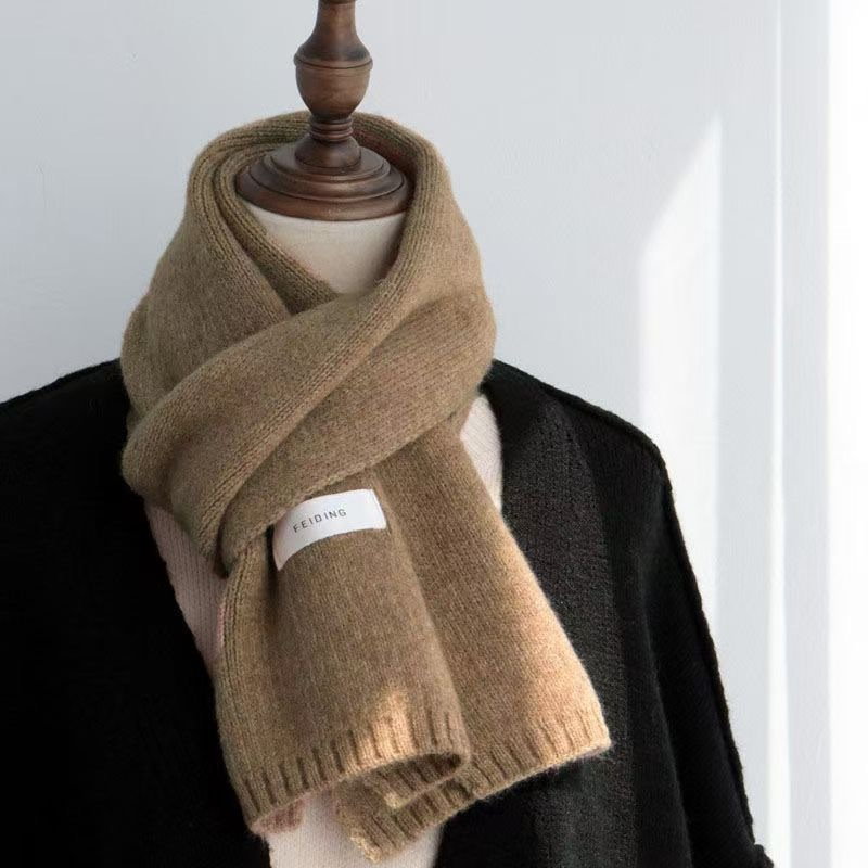 【唯蜜色】ins韓風百搭仿羊絨純色針織圍巾
