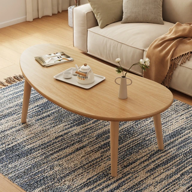 靚白家居 奶油風茶几 100CM(咖啡桌 客廳桌 大桌子 桌子 大茶几 置物桌)