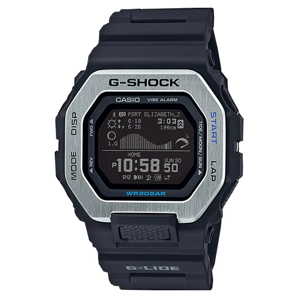 G-SHOCK 電子男錶 G-LIDE運動系列 膠質錶帶