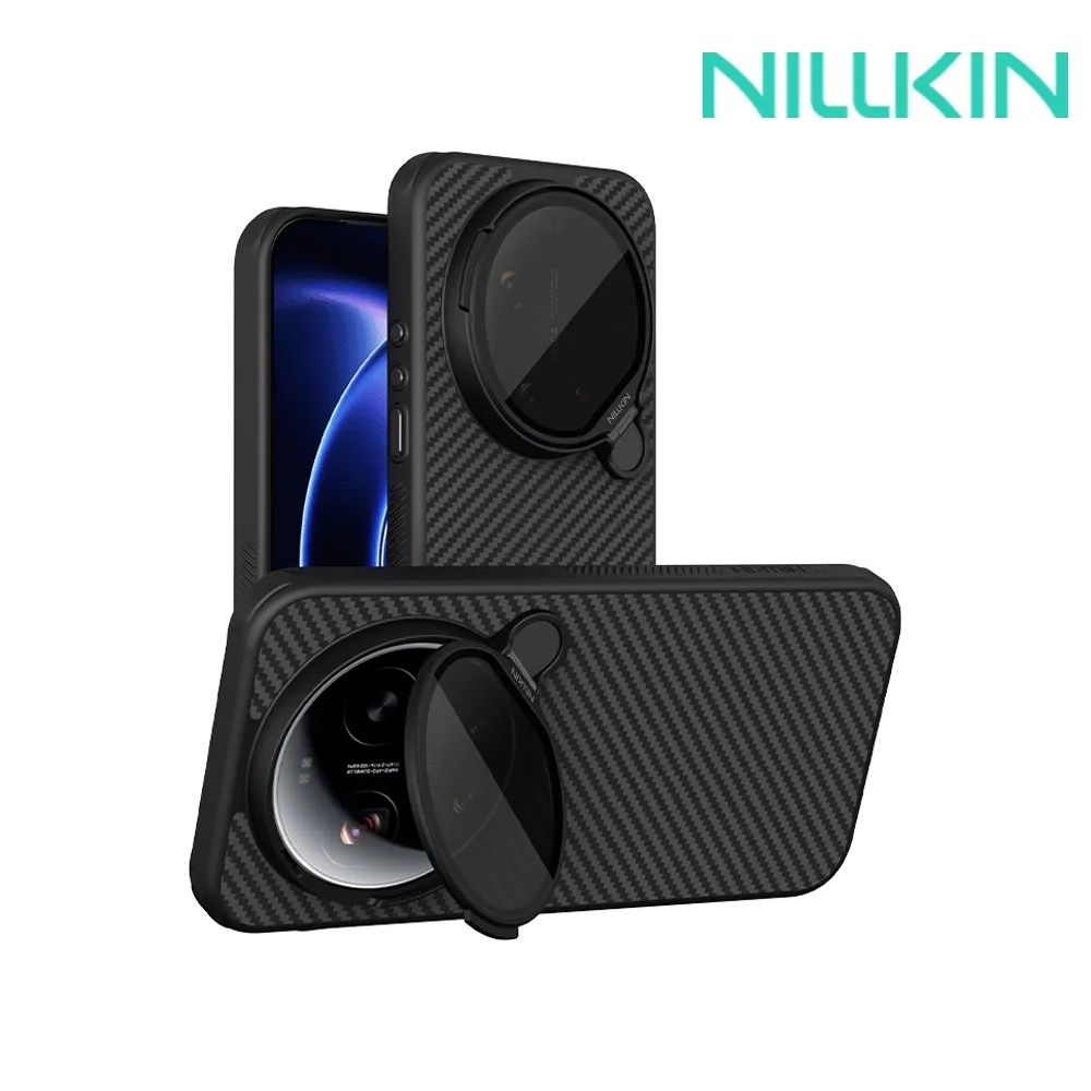 NILLKIN Xiaomi 小米 17 Ultra 5G 纖極碳纖維紋磁吸殼(透黑鏡蓋版) MagSafe