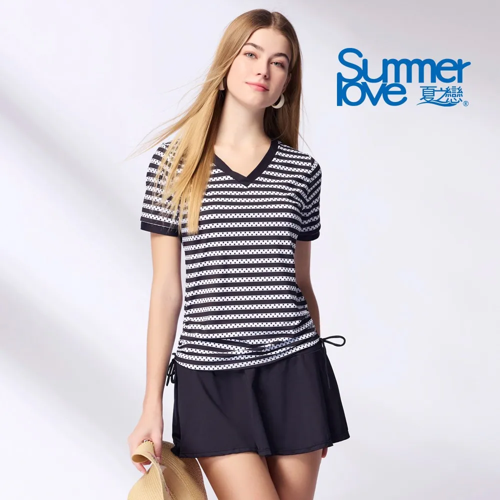 夏之戀SUMMERLOVE大女短袖長版二件式