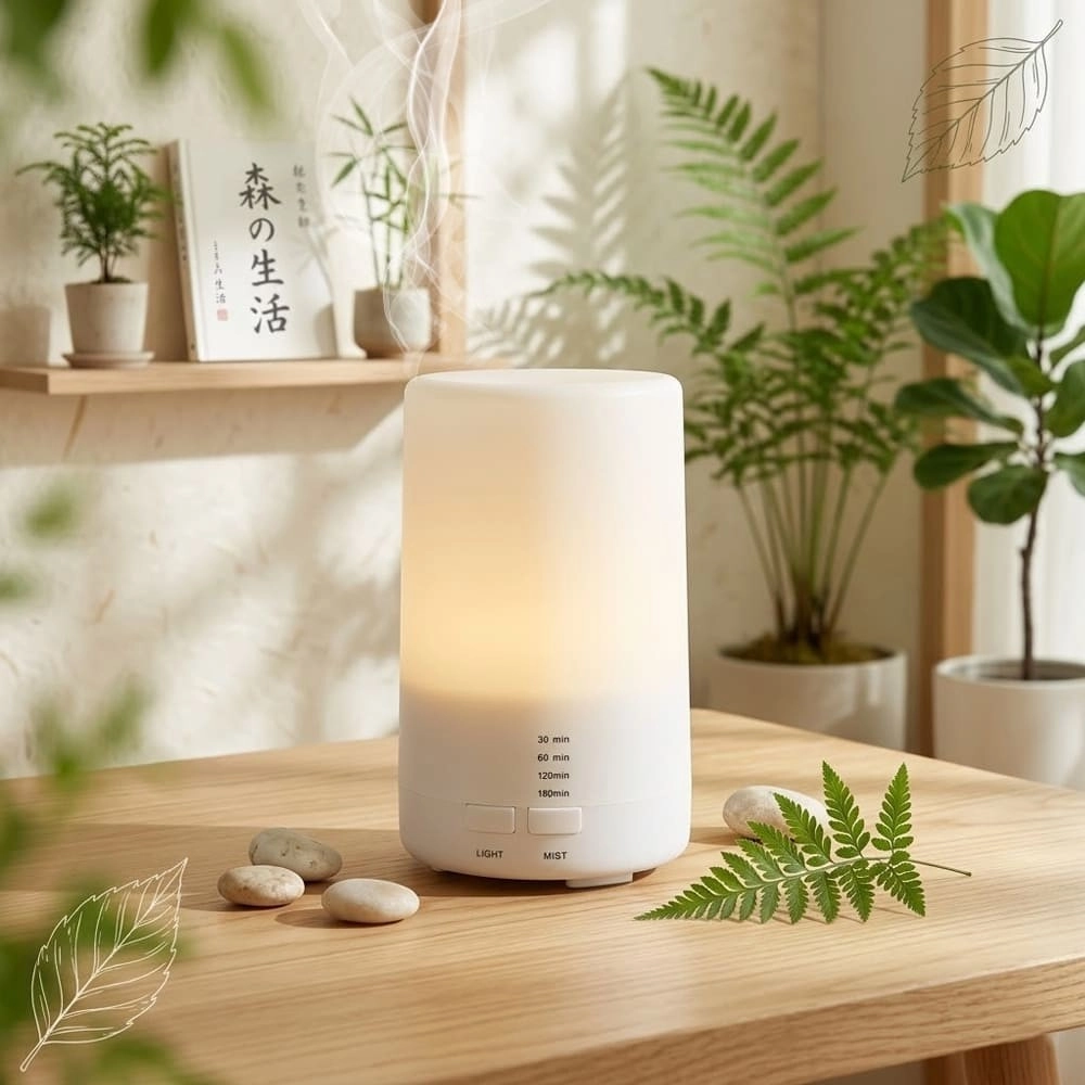 MU CASA 沐寢家居 日系無印風純白暖燈香氛水氧機 70ml(香薰機/自動噴香機/香氛機/加濕器)
