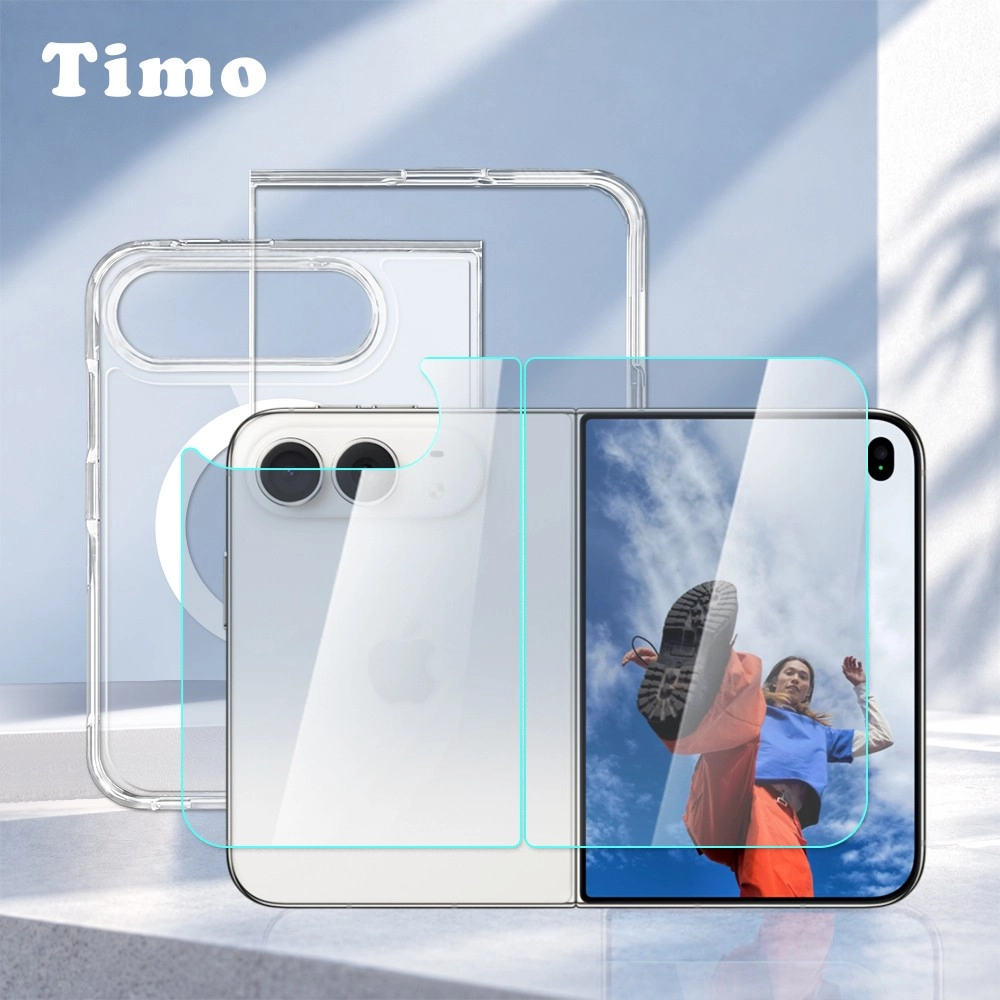 【Timo】for iPhone Duo MagSafe磁吸殼+保貼 兩件組