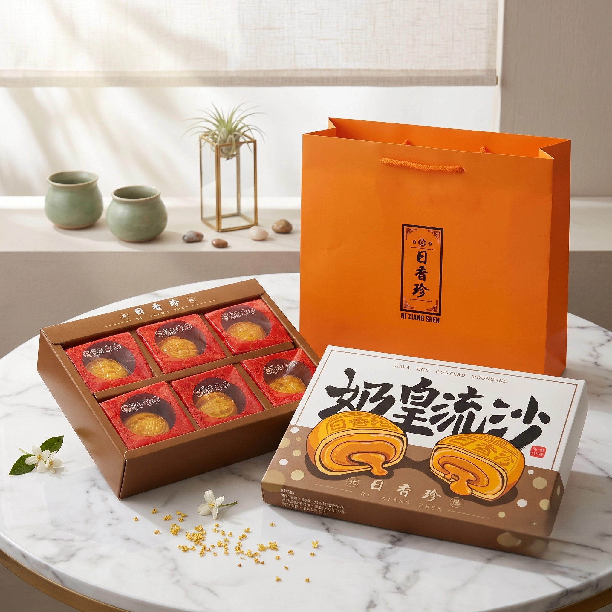 【日香珍】奶皇流沙月餅禮盒(6入/盒)