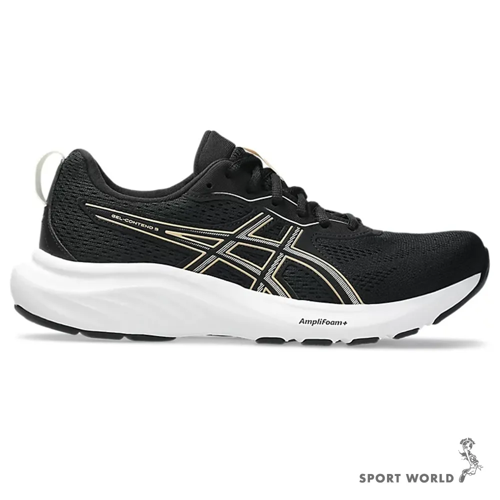 Asics 亞瑟士 慢跑鞋 女鞋 緩震 GEL-CONTEND 9 黑 1012B681-006