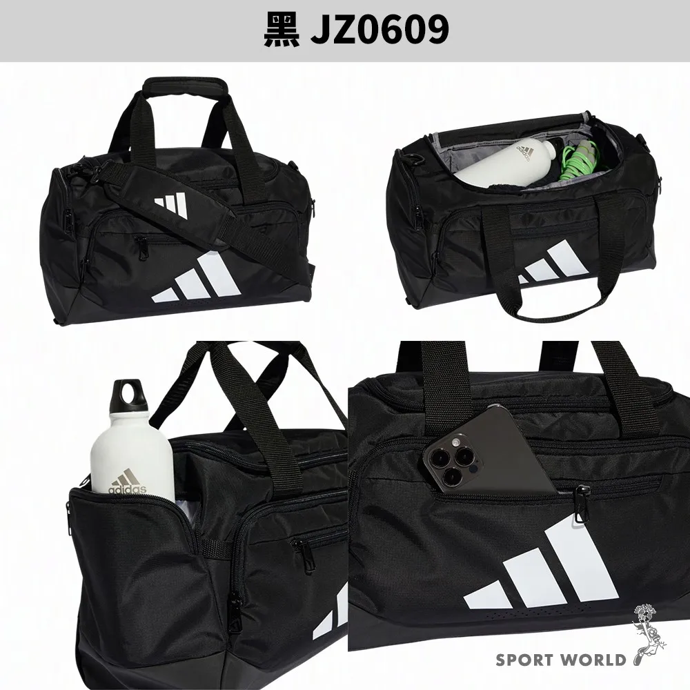 Adidas 旅行袋健身包防撕裂可拆式肩帶黑JZ0609 - friDay購物